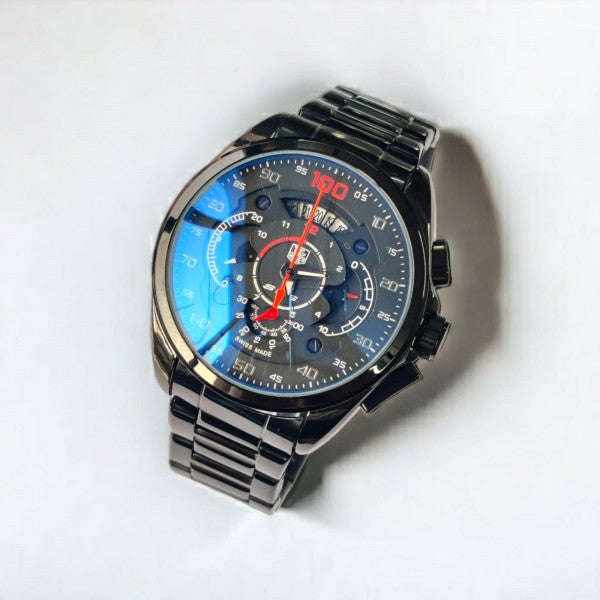 Tag Heuer Black Dial Mercedes Metal Belt Mens Watch