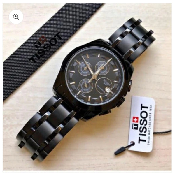 Tissot 1853 full Black Dial Chronograph Metal Belt Men's Watch